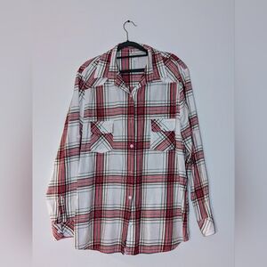 MATCHSTICK women's soft cotton plaid flannel shirt - size XXL